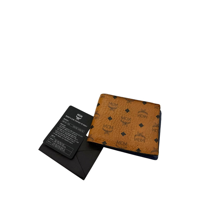 MCM Claus Bifold Wallet*Cognac*with original COA card and Entrupy COA
