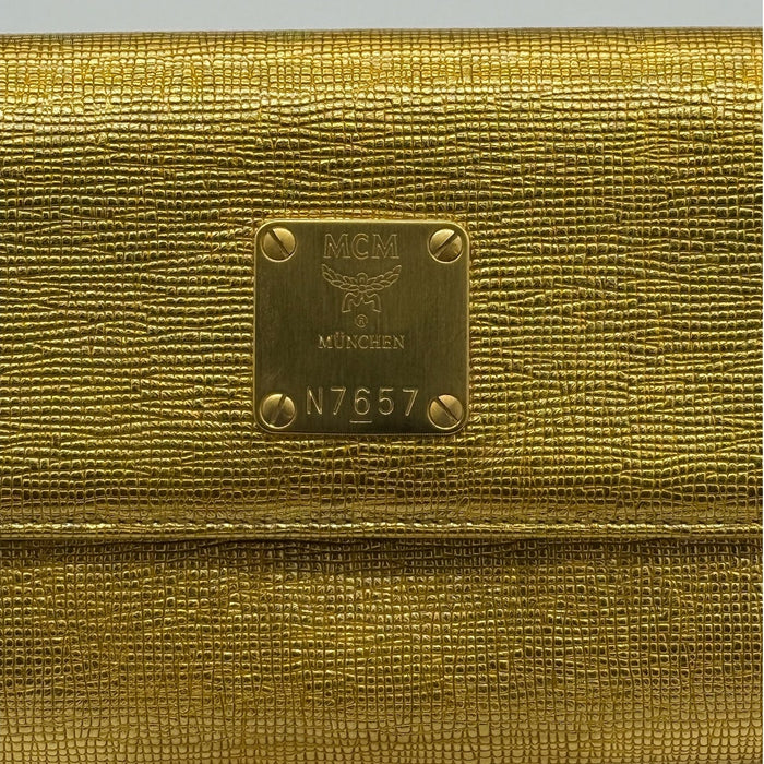 MCM Gold Snap Flap Evening Clutch*Excellent Condition