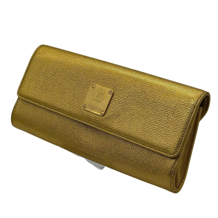 MCM Gold Snap Flap Evening Clutch*Excellent Condition