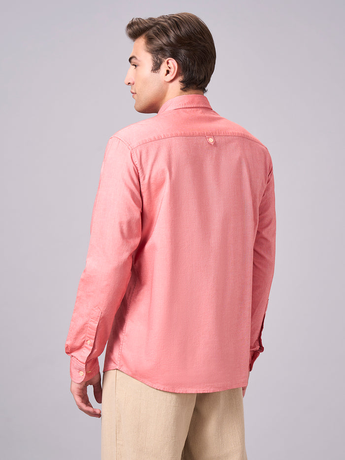 Men's 100% Cotton Button Down Full Sleeve Shirt Brick