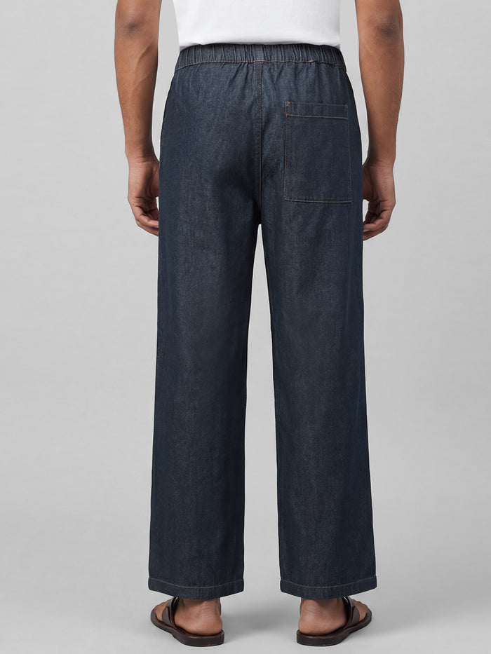 Men's 100% Cotton Loose Fit Denim Pant Blue