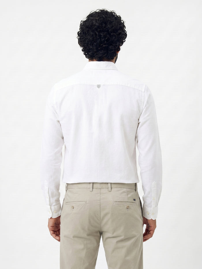 Men's 100% Cotton Regular Fit Collared Shirt White