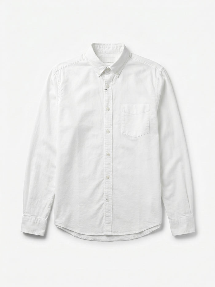 Men's 100% Cotton Regular Fit Collared Shirt White