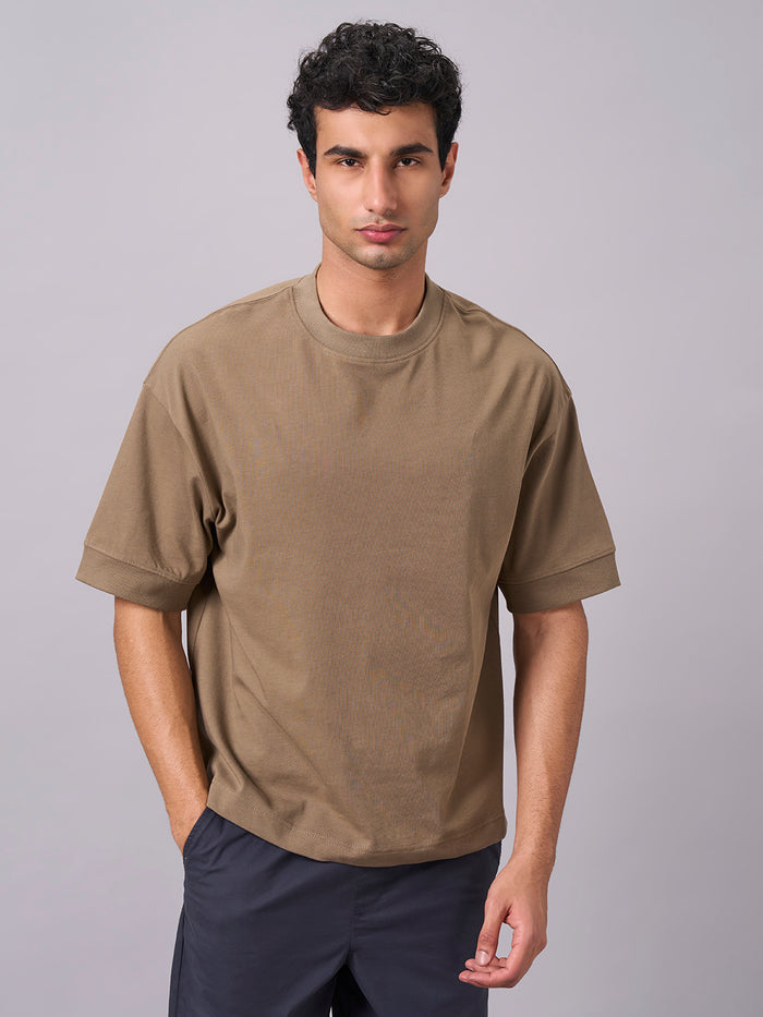 Men's 100% Cotton Relax Fit Tshirt Khaki