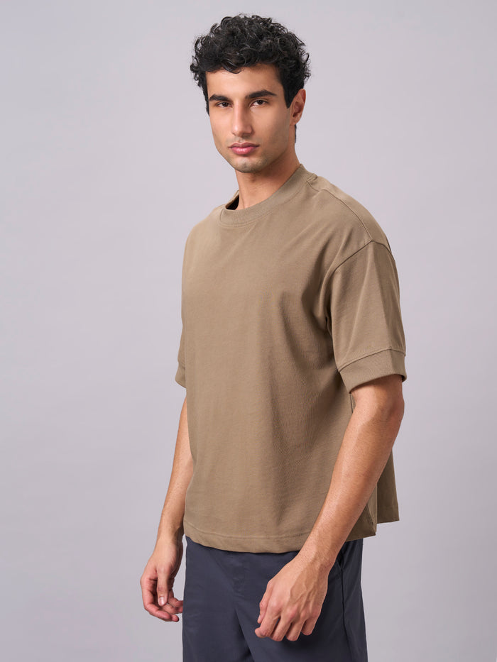 Men's 100% Cotton Relax Fit Tshirt Khaki