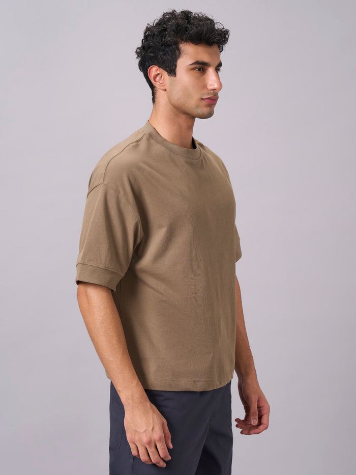 Men's 100% Cotton Relax Fit Tshirt Khaki