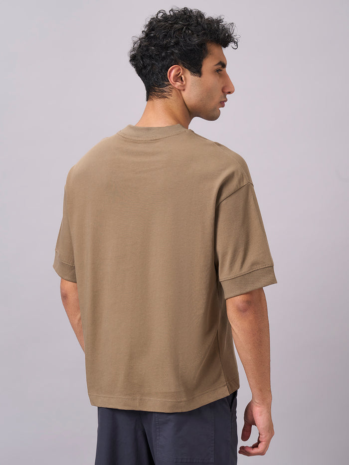 Men's 100% Cotton Relax Fit Tshirt Khaki