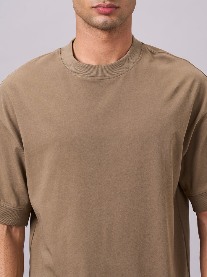 Men's 100% Cotton Relax Fit Tshirt Khaki