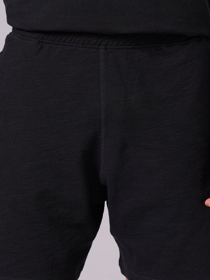 Men's 100% Organic Cotton Regular Fit Knit Shorts Black