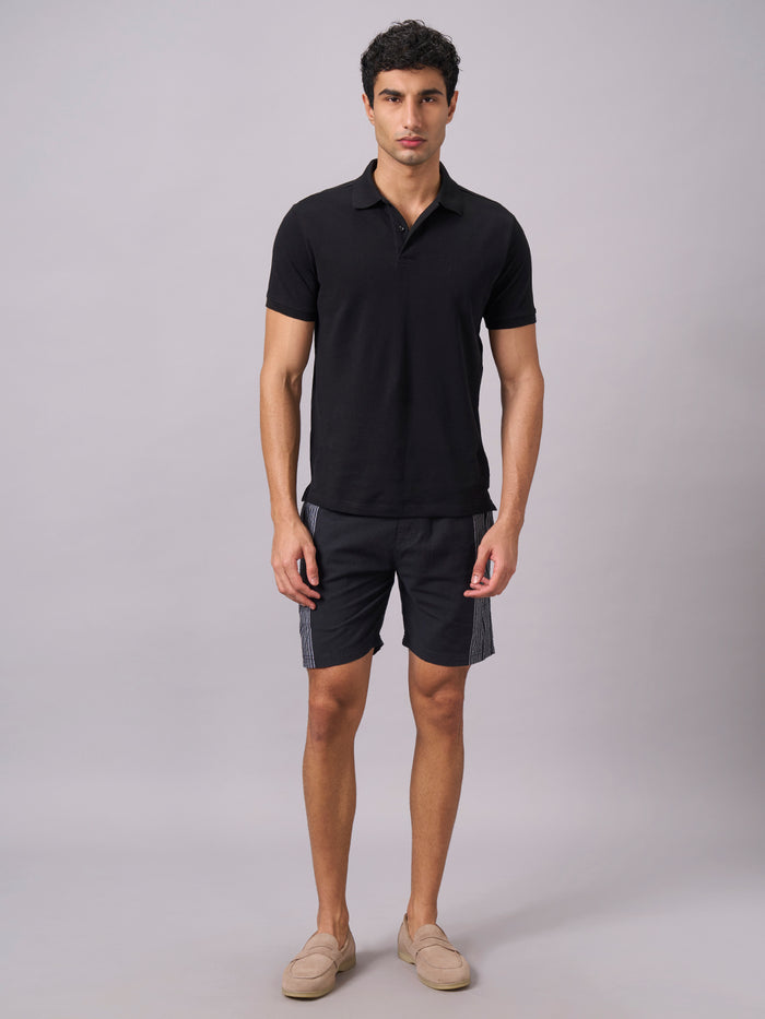 Men's 100% Organic Cotton Regular Fit Polo Tshirt Black