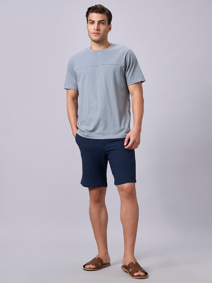 Men's 100% Organic Cotton Regular Fit Round Neck Solid Tshirt Grey