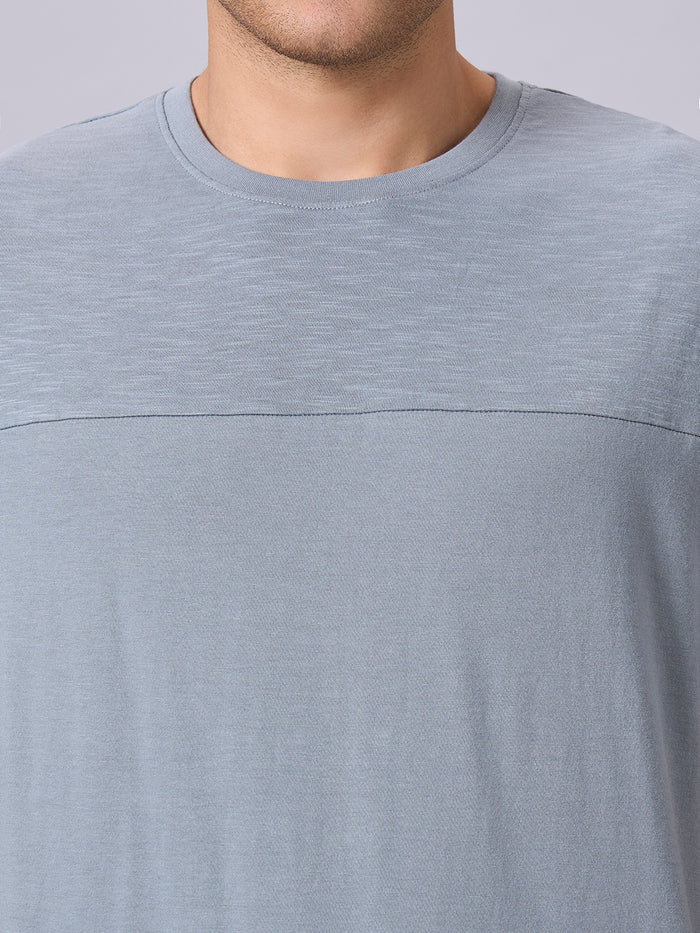 Men's 100% Organic Cotton Regular Fit Round Neck Solid Tshirt Grey