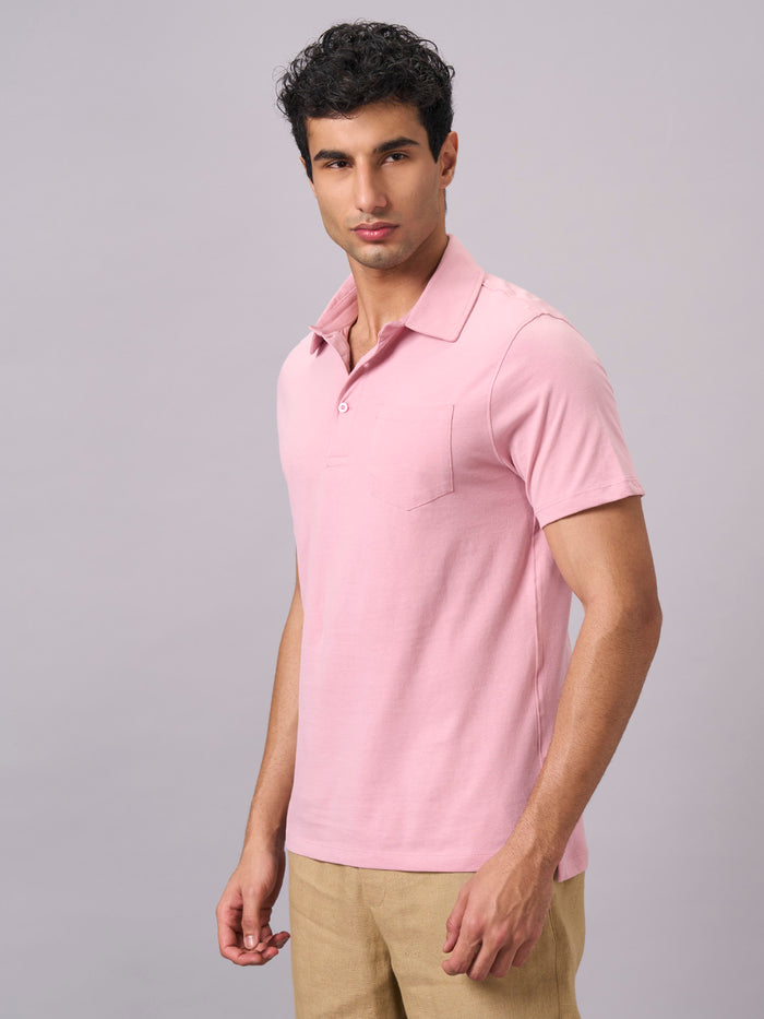 Men's 100% Organic Cotton Regular Fit Tshirt Light Pink