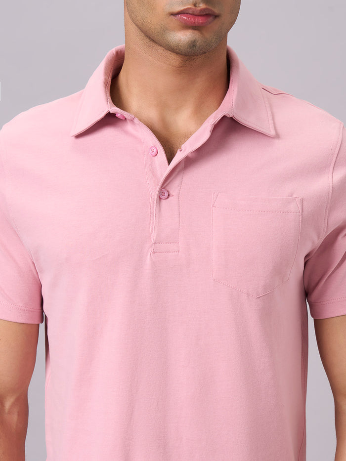 Men's 100% Organic Cotton Regular Fit Tshirt Light Pink