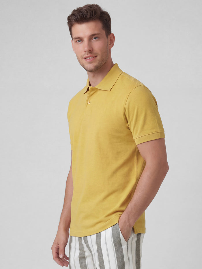 Men's 100% Organic Cotton Regular Fit Tshirt Mustard