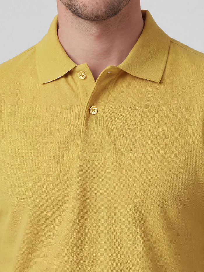 Men's 100% Organic Cotton Regular Fit Tshirt Mustard