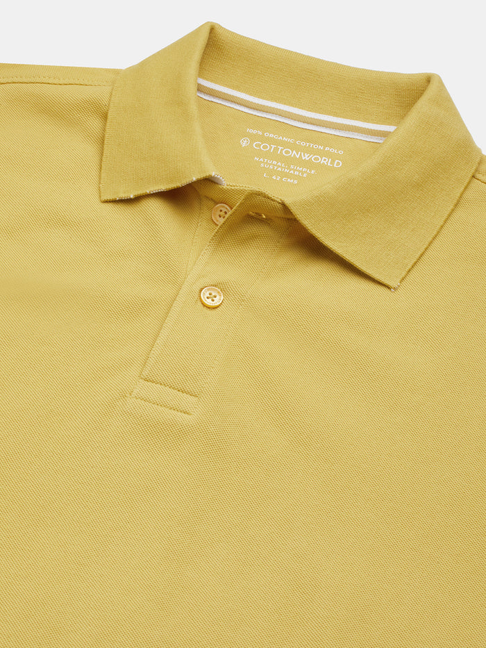 Men's 100% Organic Cotton Regular Fit Tshirt Mustard