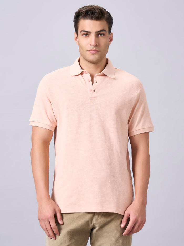 Men's 100% Organic Cotton Regular Fit Tshirt Peach