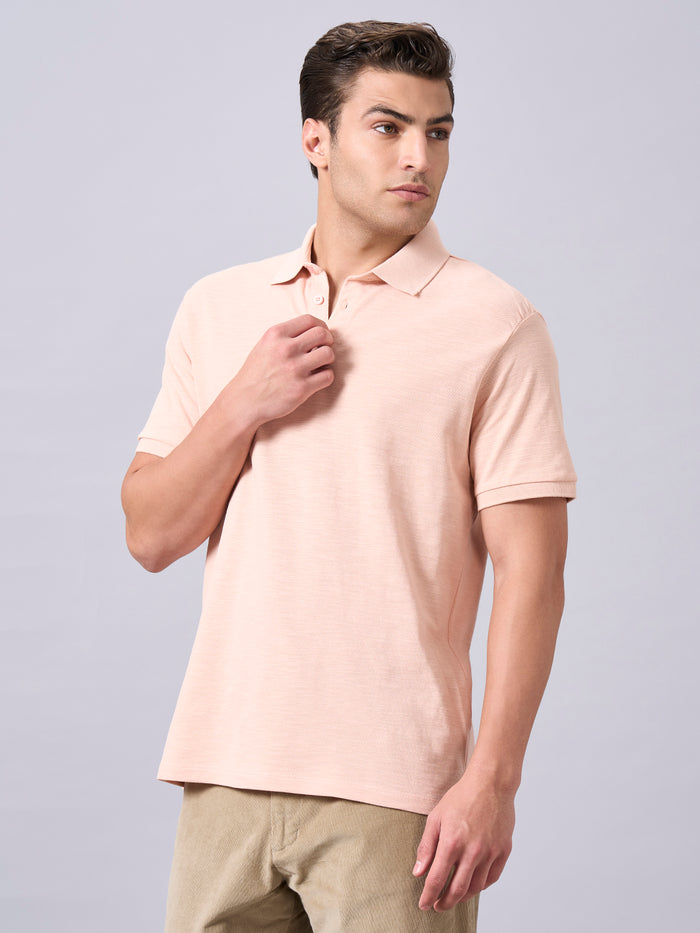 Men's 100% Organic Cotton Regular Fit Tshirt Peach