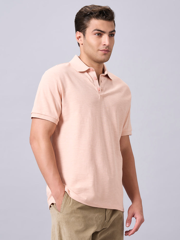 Men's 100% Organic Cotton Regular Fit Tshirt Peach