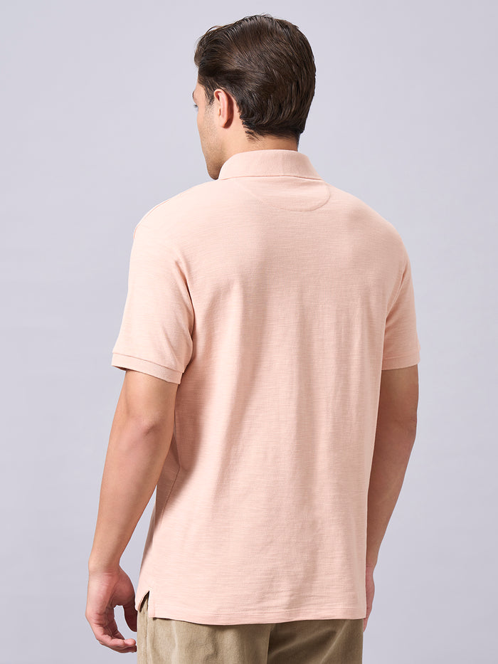 Men's 100% Organic Cotton Regular Fit Tshirt Peach
