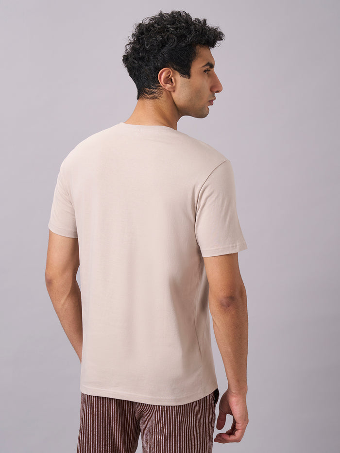 Men's 100% Organic Cotton Regular Fit Tshirt Sand