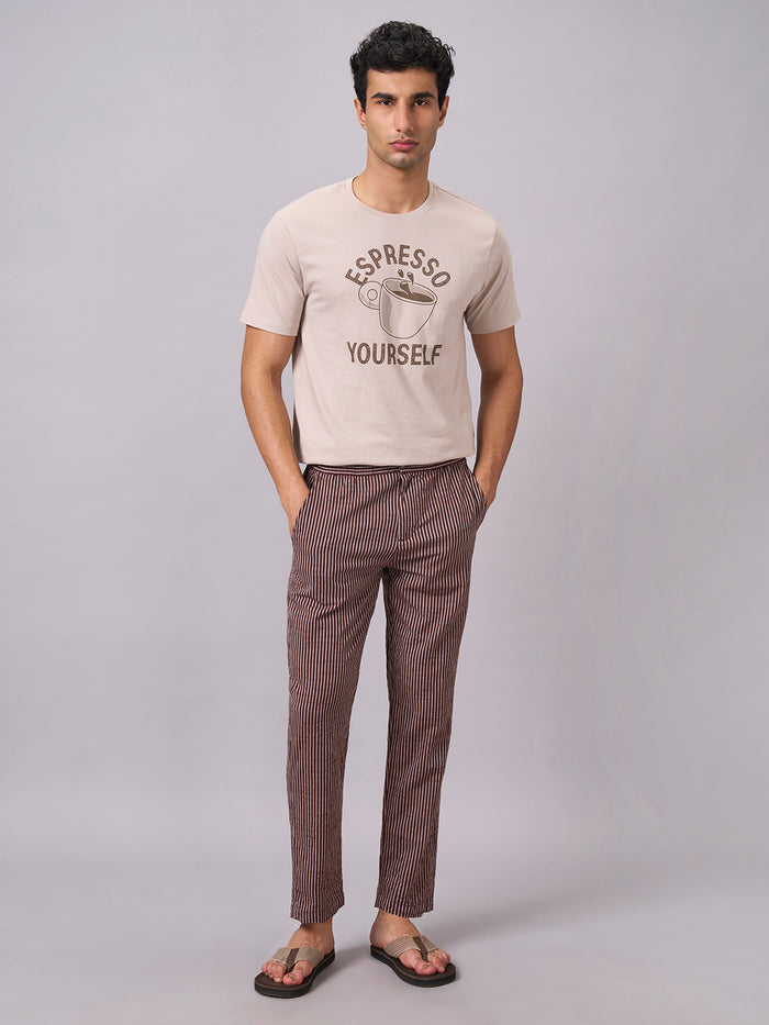 Men's 100% Organic Cotton Regular Fit Tshirt Sand