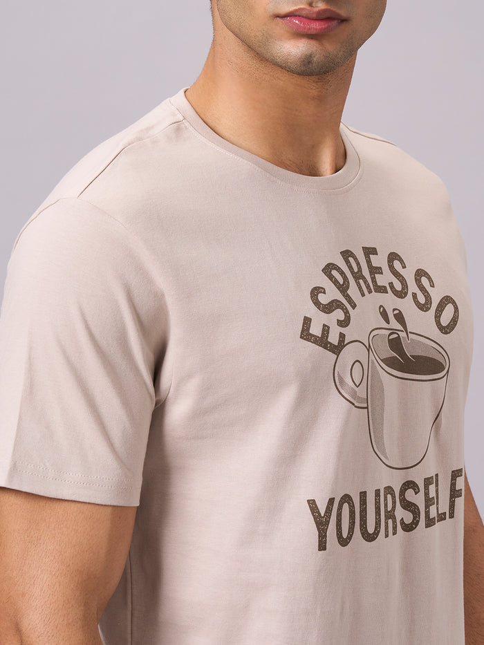 Men's 100% Organic Cotton Regular Fit Tshirt Sand