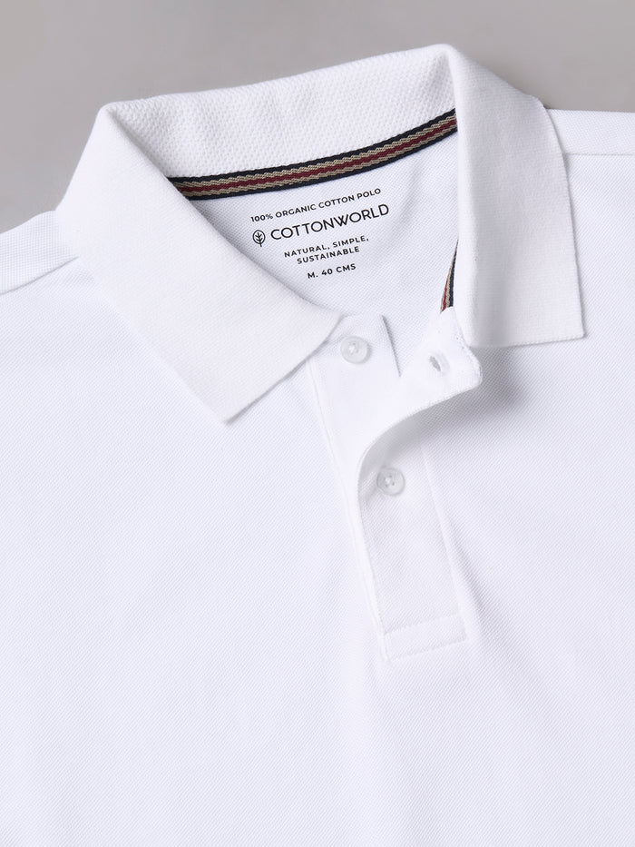 Men's 100% Organic Cotton Regular Fit Tshirt White