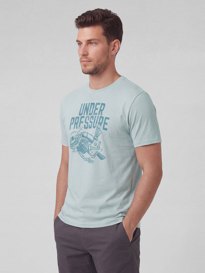 Men's 100% Organic Cotton Round Neck Regular Fit Graphic Tshirt Grey