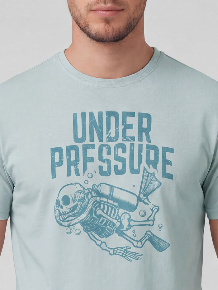 Men's 100% Organic Cotton Round Neck Regular Fit Graphic Tshirt Grey