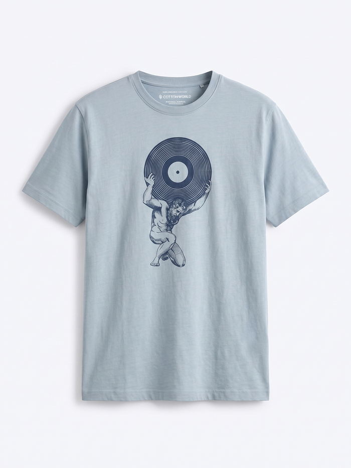 Men's Blue 1 100% Organic Cotton Regular Fit Tshirt