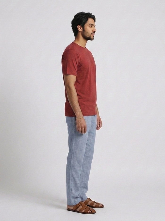 Men's Brick Cotton Bamboo Elastane Regular Fit Tshirt