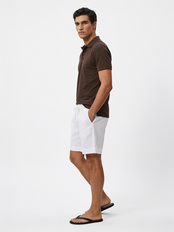 Men's Brown Cotton Elastane Slim Fit Tshirt