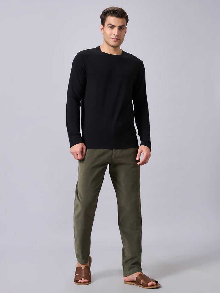 Men's Cotton Bamboo Elastane Regular Fit T-shirt Black