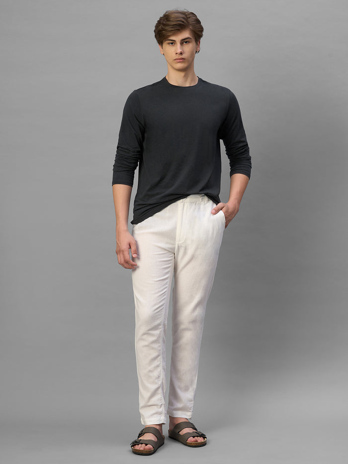 Men's Grey Cotton Bamboo Elastane Regular Fit Tshirt
