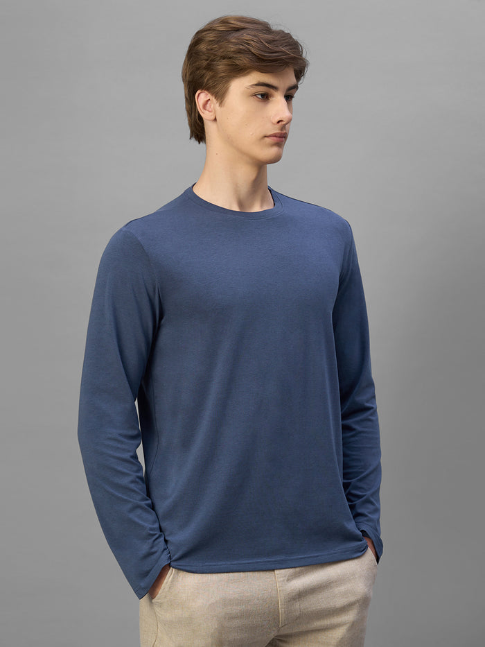 Men's Lavender Cotton Bamboo Elastane Regular Fit Tshirt