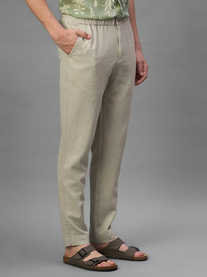 Men's Natural Cotton Linen Regular Fit Pant