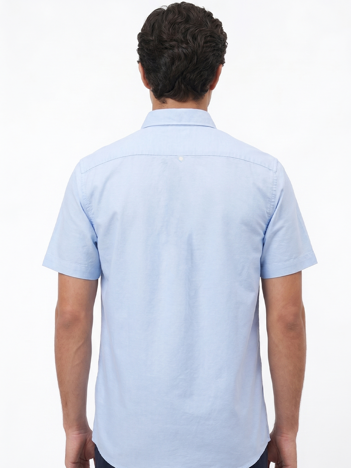 Men's Oxford 100% Cotton Regular Fit Half Sleeves Shirt Sky