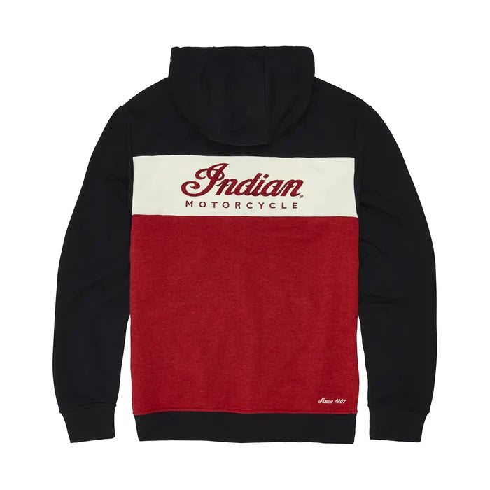 Men's Script Logo Colorblock Hoodie, Red