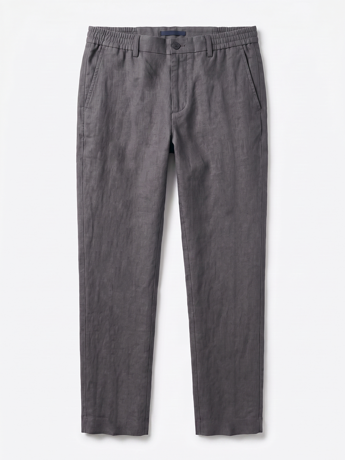 Men's Slate 100% Linen Regular Fit Pant