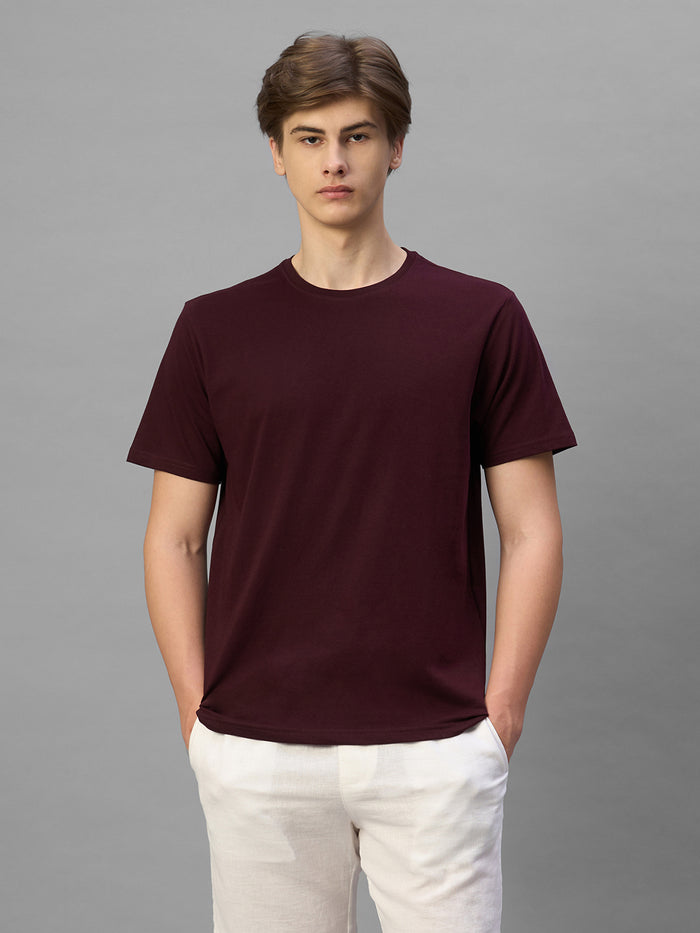 Men's Wine 100% Organic Cotton Regular Fit Tshirt