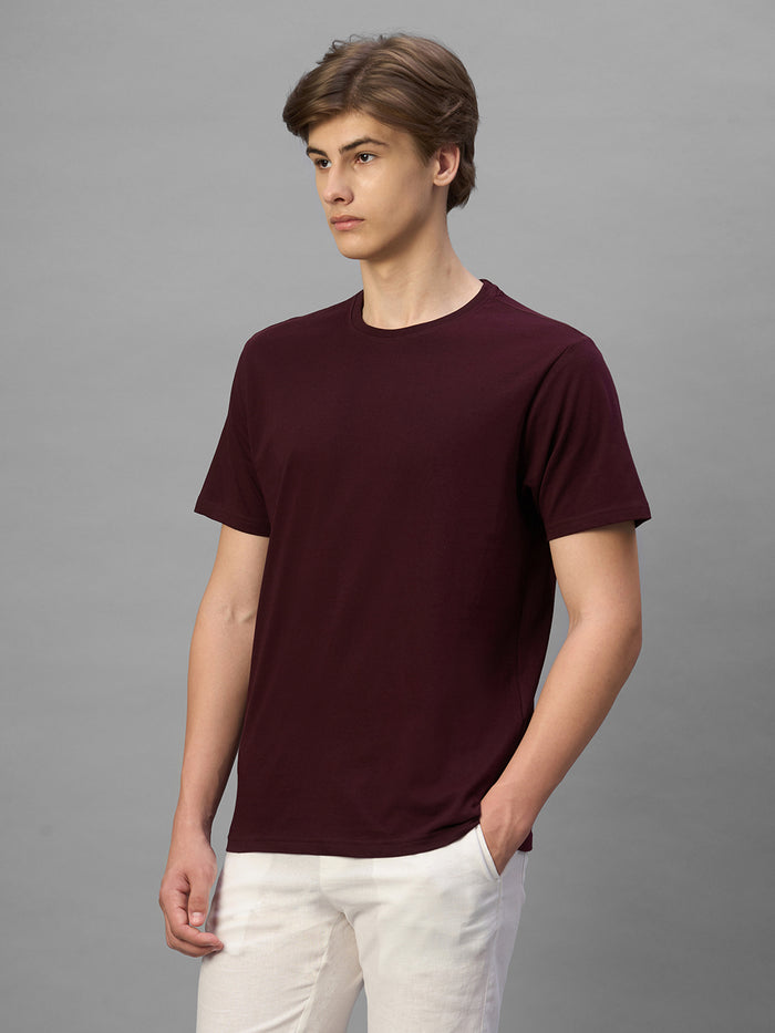 Men's Wine 100% Organic Cotton Regular Fit Tshirt