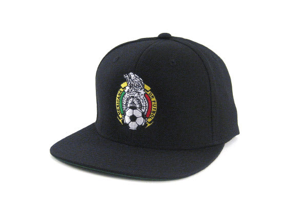 Mexico Crest Snapback Hat (Black Green Under Brim)