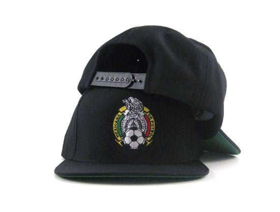 Mexico Crest Snapback Hat (Black Green Under Brim)