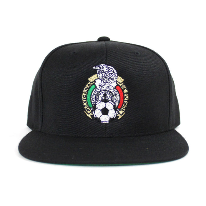 Mexico Crest Snapback Hat (Black Green Under Brim)