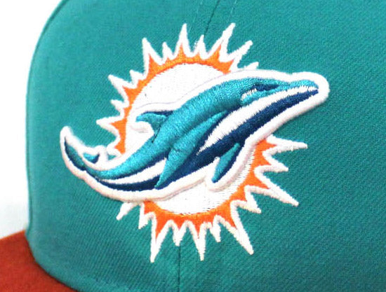 Miami Dolphins NFL New Era 59Fifty Fitted Hat (Team Color Gray Under Brim)