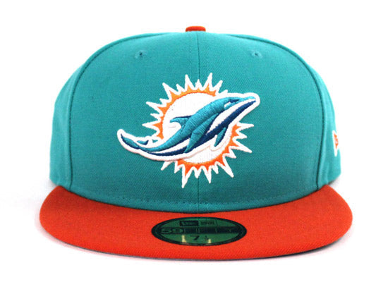 Miami Dolphins NFL New Era 59Fifty Fitted Hat (Team Color Gray Under Brim)