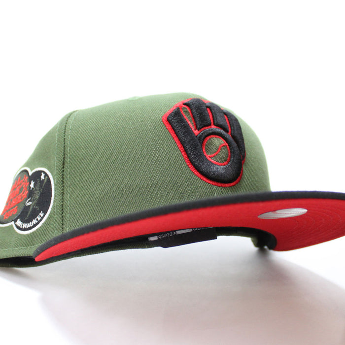 Milwaukee Brewers 1975 All-Star Game New Era 59Fifty Fitted Hat (Glow in the Dark Patch Dark Green Orange Under Brim)