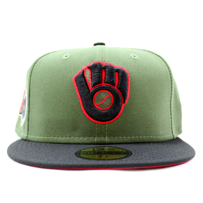 Milwaukee Brewers 1975 All-Star Game New Era 59Fifty Fitted Hat (Glow in the Dark Patch Dark Green Orange Under Brim)